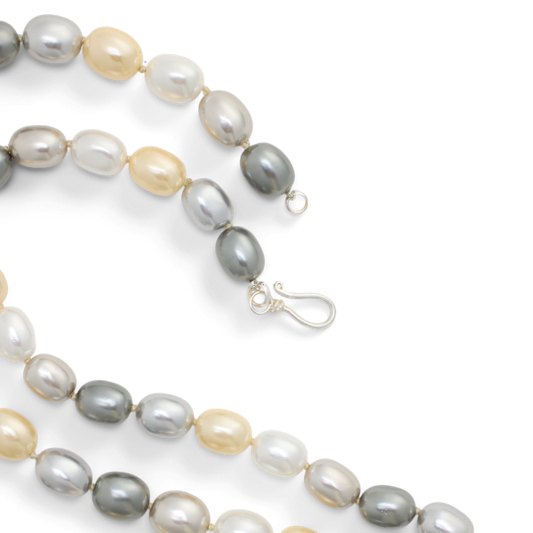 Long collier &agrave; rangs perles multicolores Ralph Lauren Collection en Multi 2