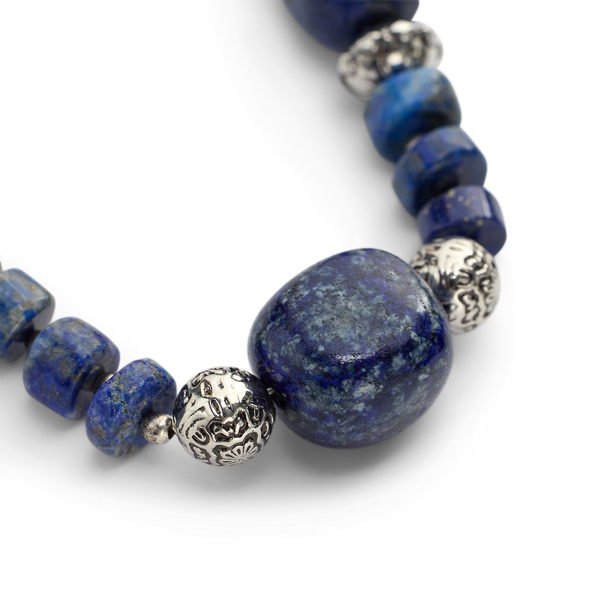 Short Blue-Tone Beaded Necklace