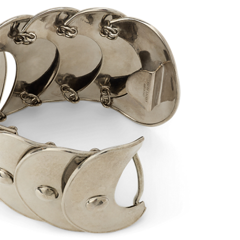 Ralph Lauren Antiqued Overlapping Disk Cuff, цвет: Состаренный серебряный / Золотой