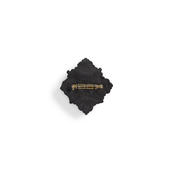 Broche plano con perlas y piedras