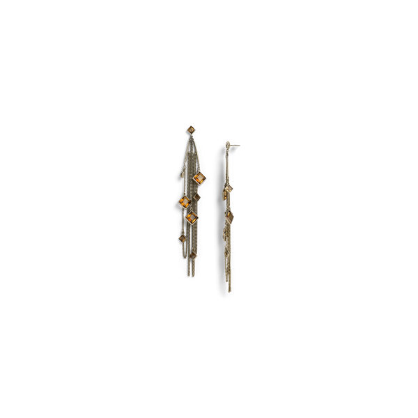 Antiqued Fringe Stone Earrings