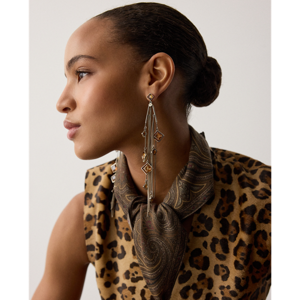 Antiqued Fringe Stone Earrings