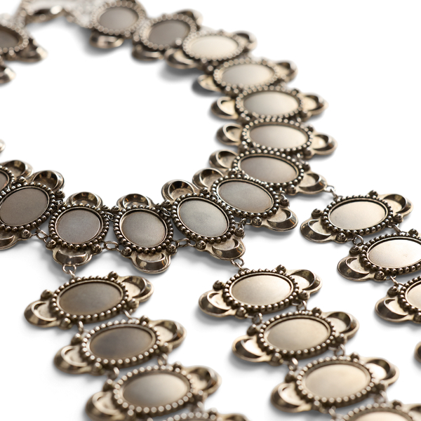 Antiqued Silver-Tone Long Necklace