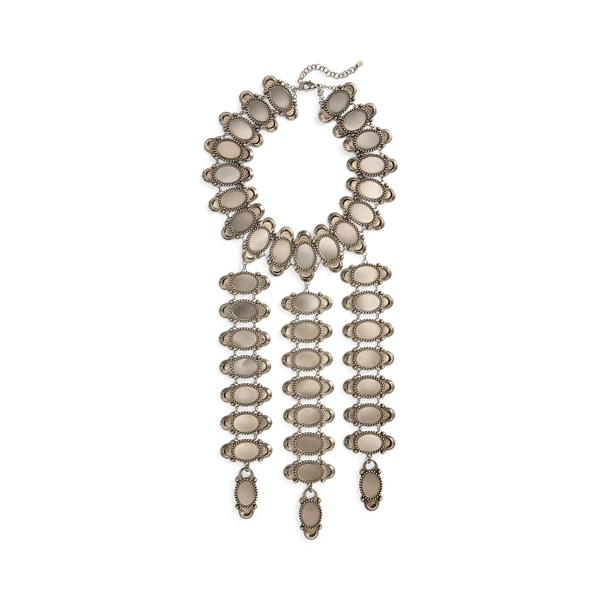 Antiqued Silver-Tone Long Necklace
