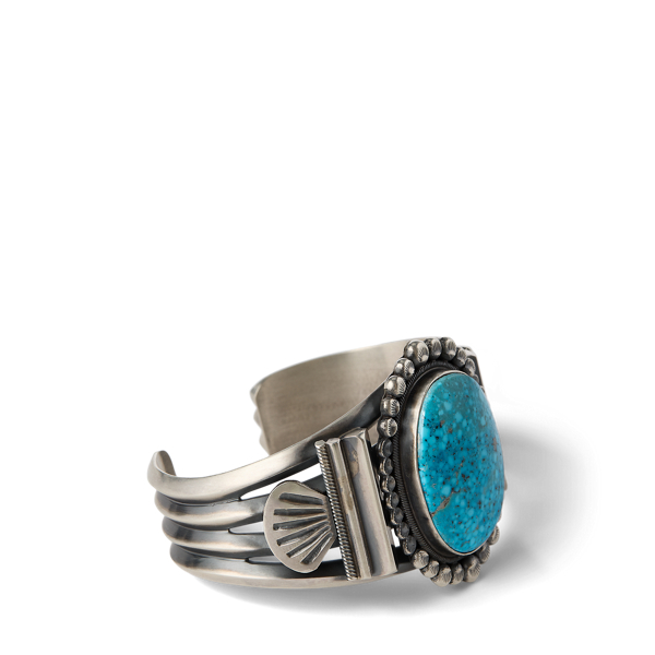 Silver Solid Leon & Val Martinez Turquoise Bracelet Polo Ralph Lauren 3