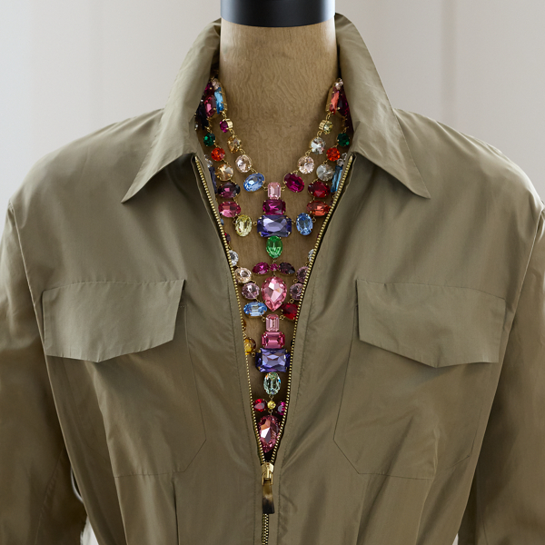 Multi 2015 Multicolored Crystal Long Necklace Ralph Lauren Vintage 3
