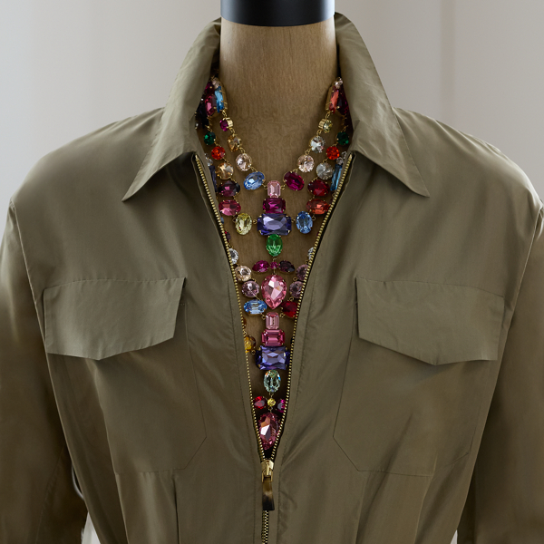 Multi 2015 Multicolored Crystal Short Necklace Ralph Lauren Vintage 3