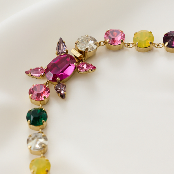 Multi 2015 Multicolored Crystal Short Necklace Ralph Lauren Vintage 5