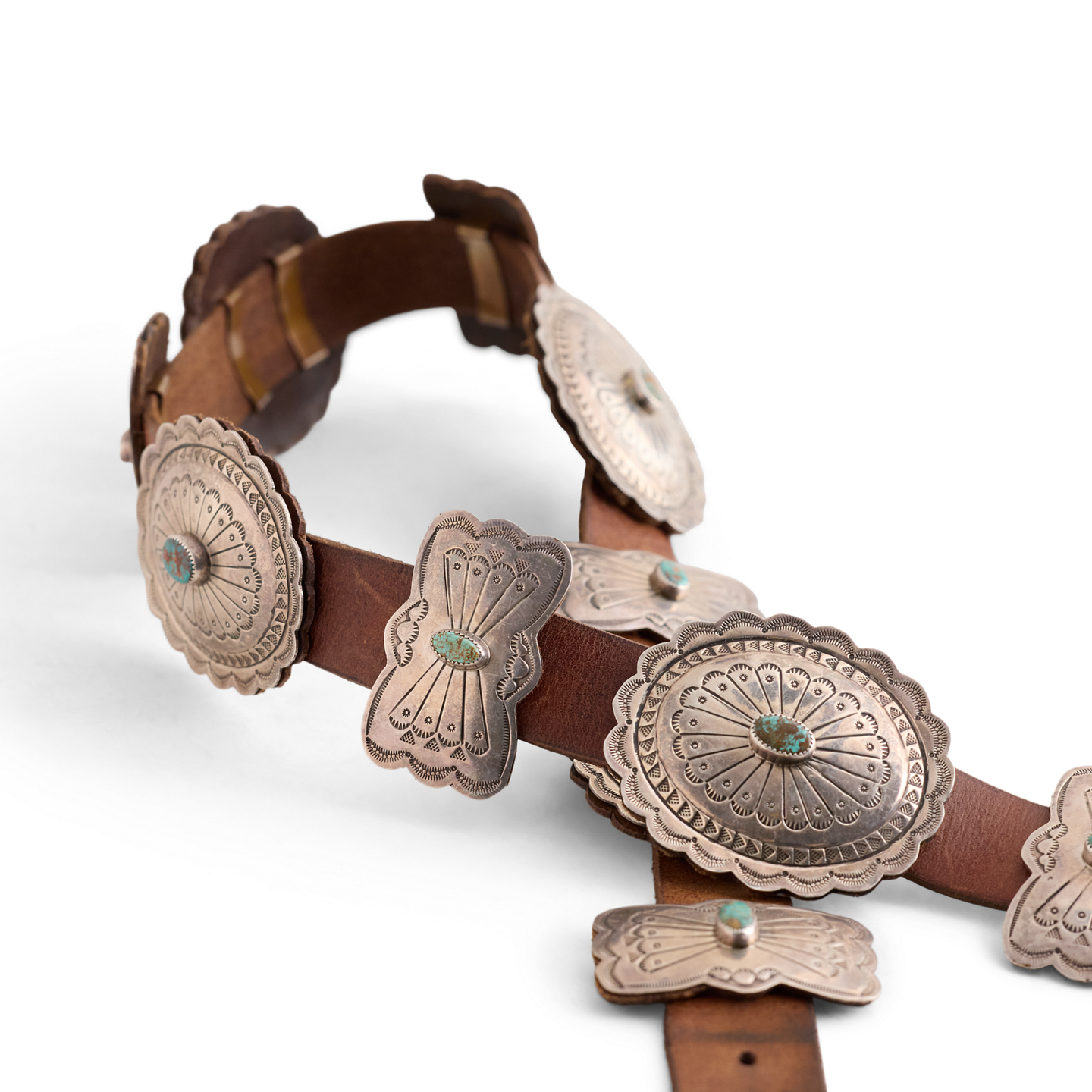 Мужской ремень Ralph Lauren 1920s Native American - Size 36, цвет: Серебряный — фото 1