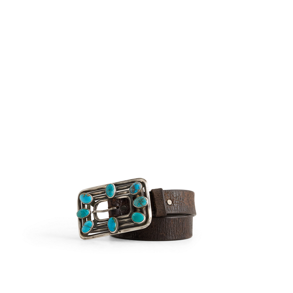 Vintage Turquoise-Buckle Belt - Size 34 Vintage Curated by Double RL 1