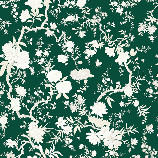 Tea House Floral Swatch: Green