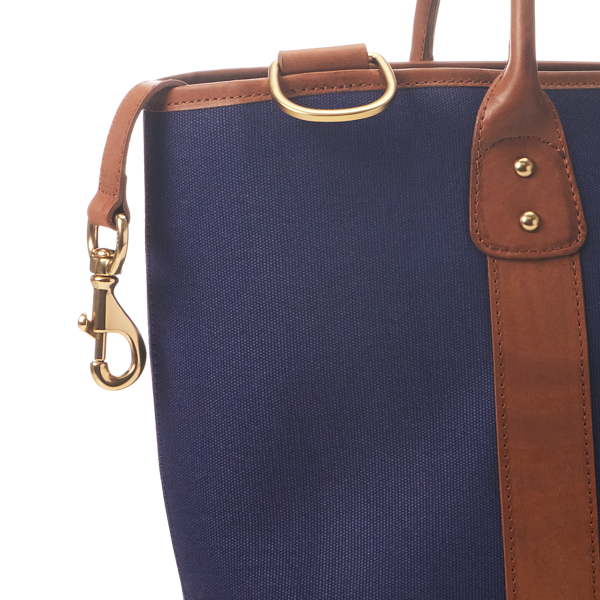 Leather-Trimmed Canvas Pet Tote Bag