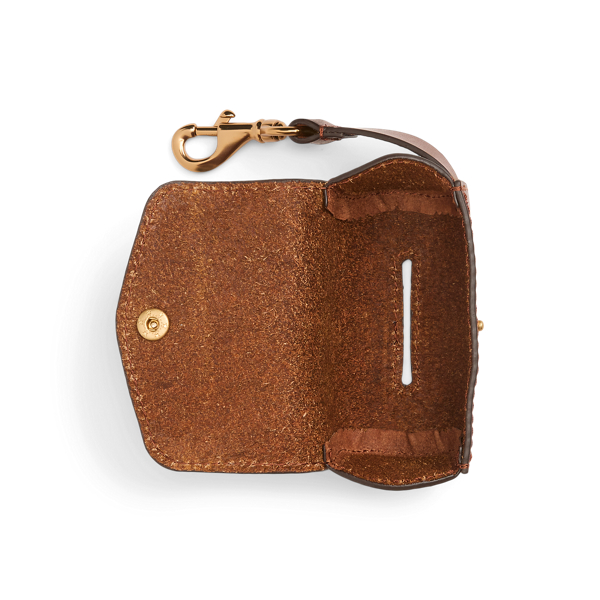 Vintage Tan Leather Dog Waste Bag Holder Polo Ralph Lauren Home 3