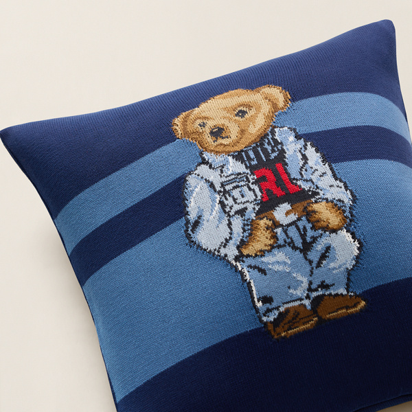 Denim Polo Bear Throw Pillow Ralph Lauren LB