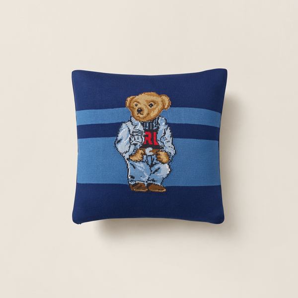 Navy Denim Polo Bear Throw Pillow Polo Ralph Lauren Home 1