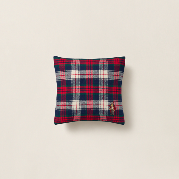 Festive Polo Bear Throw Pillow