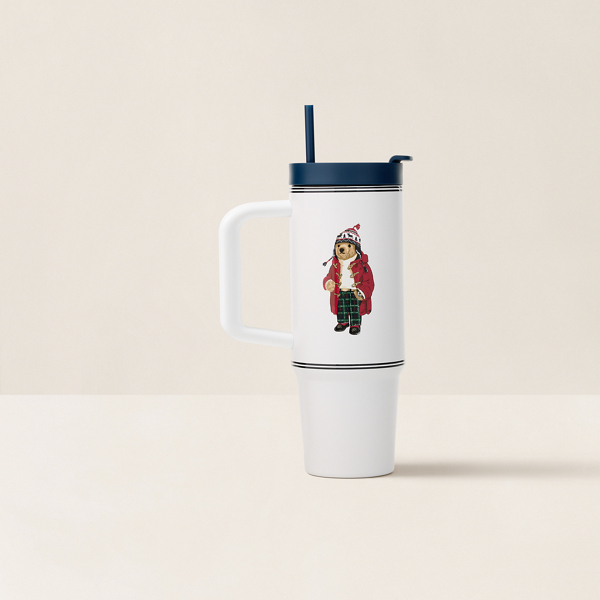 Polo Ralph Lauren Home Holiday Polo Bear Water Bottle & Straw 2