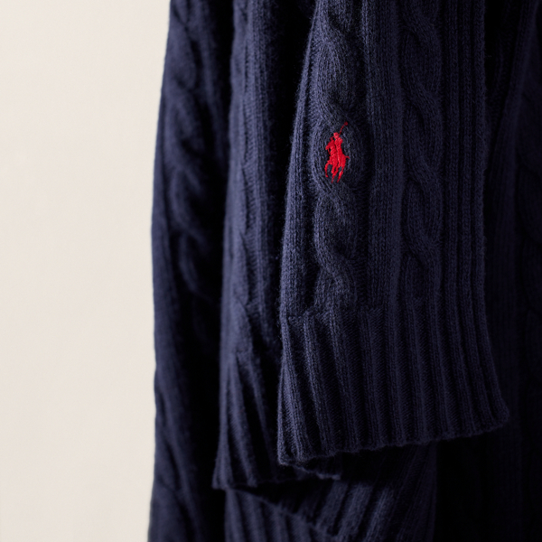 NEW【POLO RALPH LAUREN】ケーブルニット フード ダウンコート
