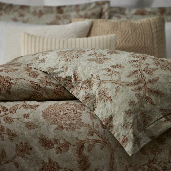 【新品】ラルフローレン オーガニックコットン リーフ柄 デュベ カバー シーツ 新品】ラルフローレン オーガニックコットン リーフ柄 デュベ カバー