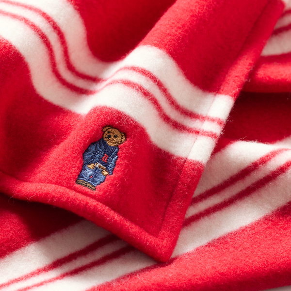 Ralph Lauren Home Polo ベア ストライプド ハーフ ブランケット トゥルー レッド 2