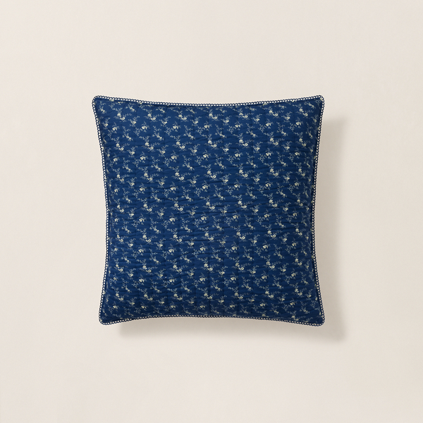 Quilted Indigo Bandanna-Print Pillow