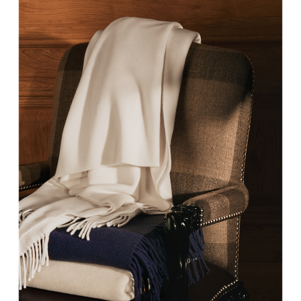 Cashmere Flat-Weave Throw Blanket