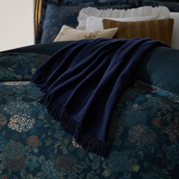 Cashmere Flat-Weave Throw Blanket