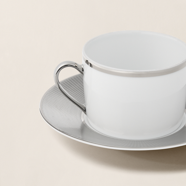 Teetasse und Untertasse Hewitt Ralph Lauren Home in Platingrau 2