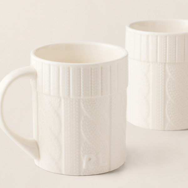 Ralph Lauren Home 케이블 니트 세라믹 머그 기프트 세트 크림 2