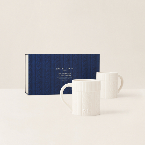 Ralph Lauren Home 케이블 니트 세라믹 머그 기프트 세트 크림 3