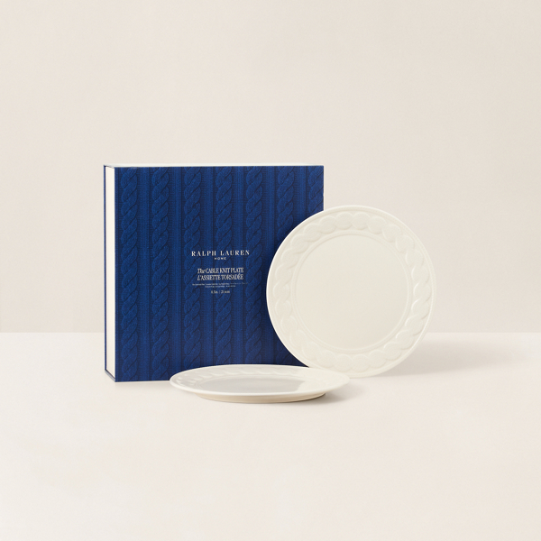 Ralph Lauren Home 케이블 니트 세라믹 플레이트 기프트 세트 크림 3