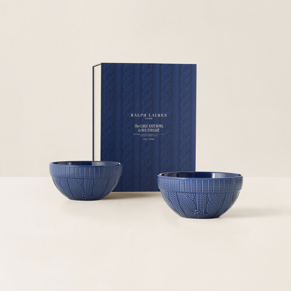 Ralph Lauren Home 케이블 니트 세라믹 볼 기프트 세트 네이비 3