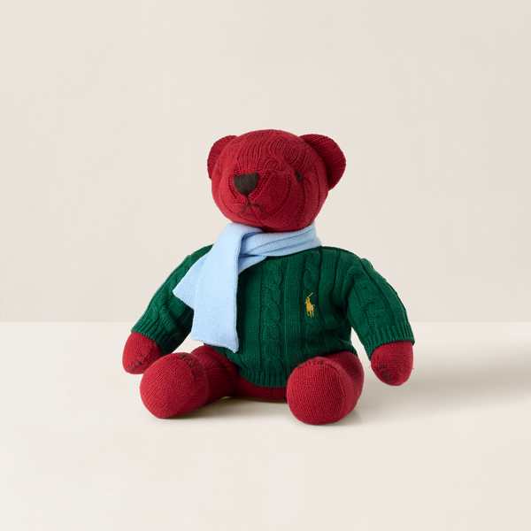 Cable-Knit Stuffed Bear