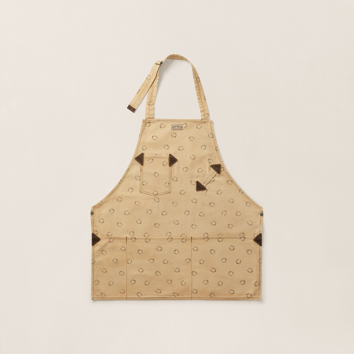 RALPH LAURENラルフローレンエプロン　日本製　ベージュホースロゴ刺繍 RALPH LAURENラルフローレンエプロン 日本製 ベージュホースロゴ
