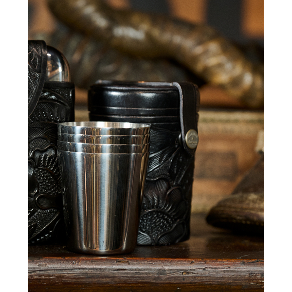 Shot Glasses & Hand-Tooled Leather Case