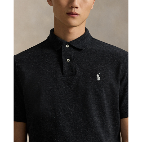 Black Marl Heather The Iconic Classic Fit Mesh Polo Polo Ralph Lauren 6