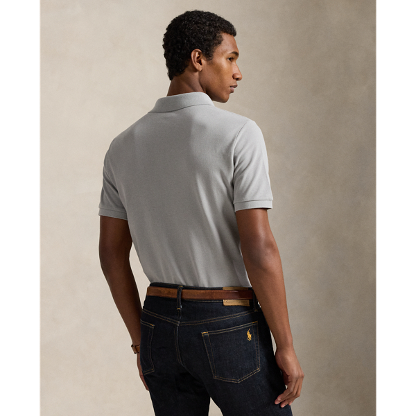 Soft Grey The Iconic Classic Fit Mesh Polo Polo Ralph Lauren 5