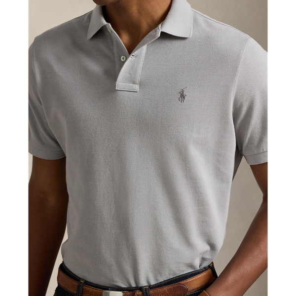 Soft Grey The Iconic Classic Fit Mesh Polo Polo Ralph Lauren 6