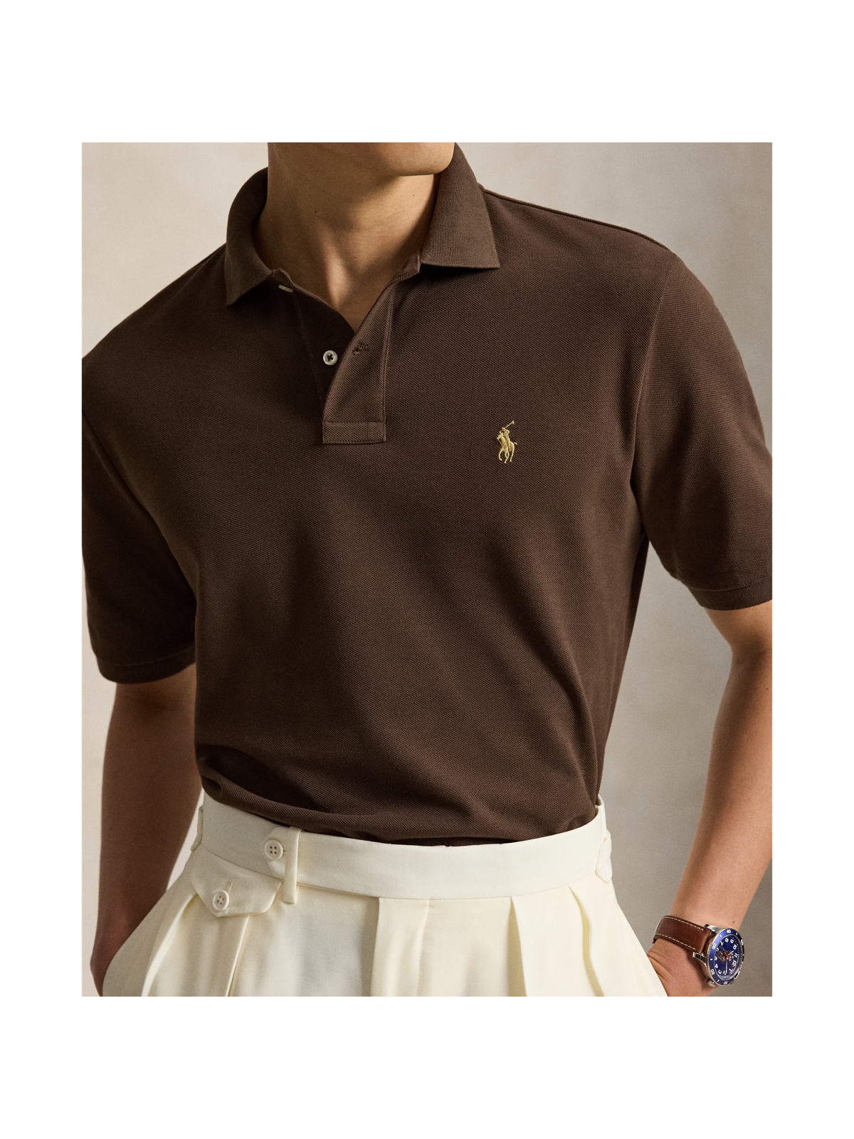 Мужские рубашки Ralph Lauren The Iconic Mesh Polo Shirt - All Fits — фото 3