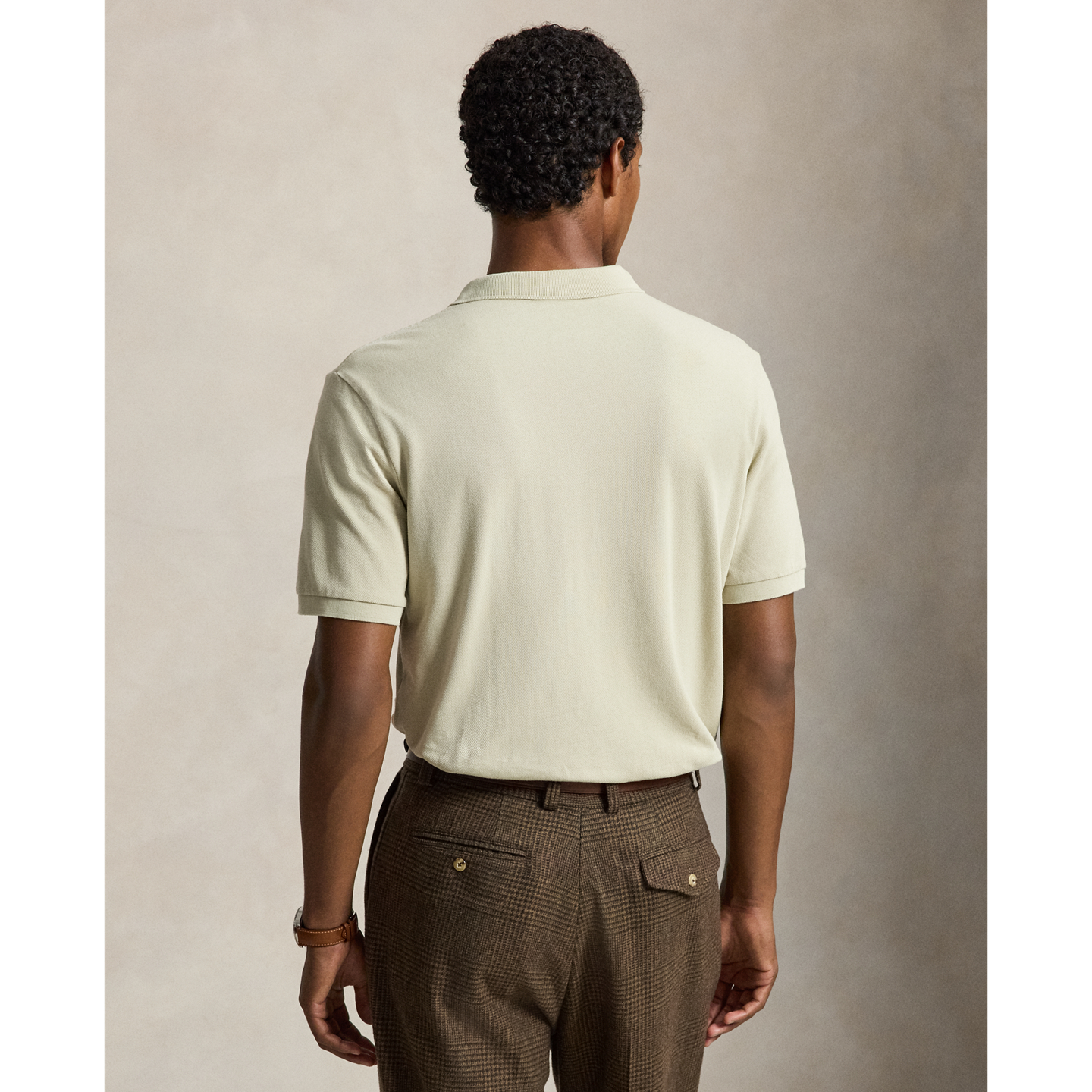 Мужское поло Ralph Lauren The Iconic Mesh Polo Shirt - All Fits, цвет: Серо-бежевый — фото 2