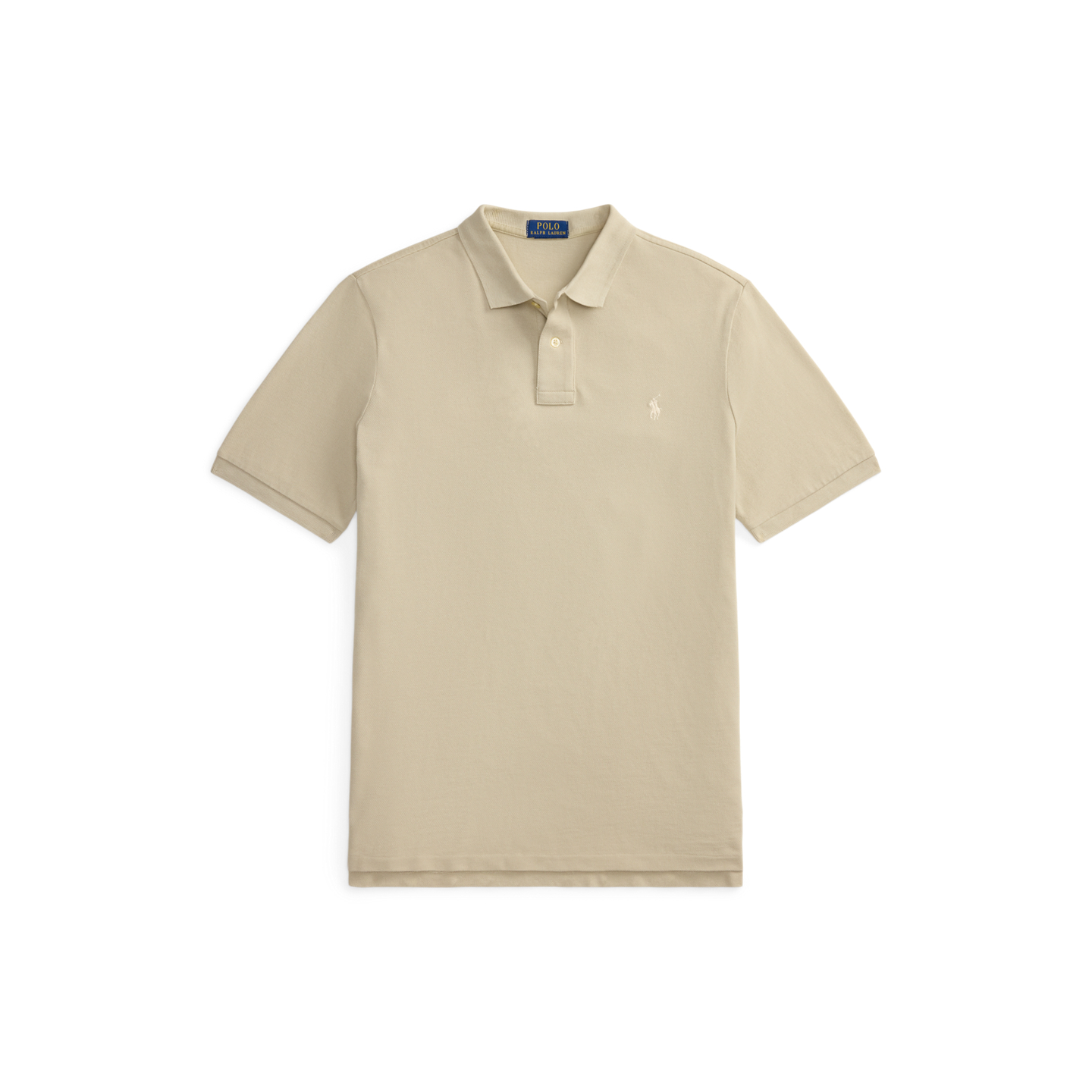 Мужское поло Ralph Lauren The Iconic Mesh Polo Shirt - All Fits, цвет: Серо-бежевый — фото 5
