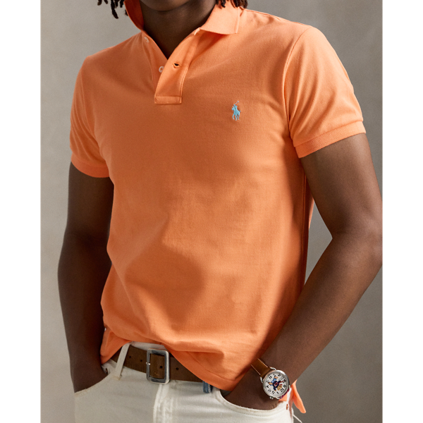 Classic Peach Slim Fit Mesh Polo Shirt Polo Ralph Lauren 6