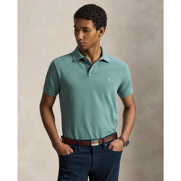 Polo en coton piqu&eacute; Slim Fit Polo Ralph Lauren en Vert paysager 1