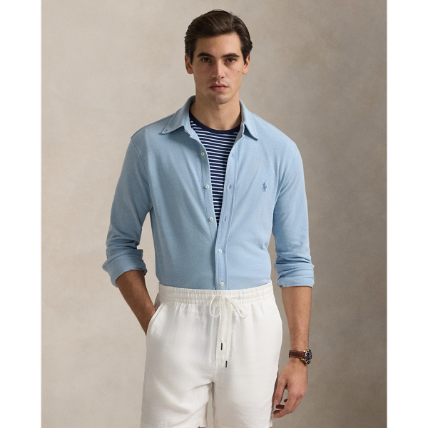Light Indigo Featherweight Mesh Shirt Polo Ralph Lauren 1