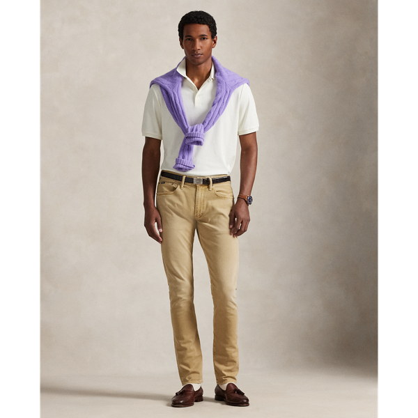 Pale Cream Classic Fit Soft Cotton Polo Shirt Polo Ralph Lauren 4