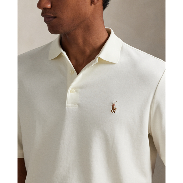 Pale Cream Classic Fit Soft Cotton Polo Shirt Polo Ralph Lauren 6