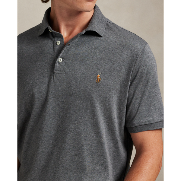 Medium Flannel Heather Classic Fit Soft Cotton Polo Shirt Polo Ralph Lauren 6