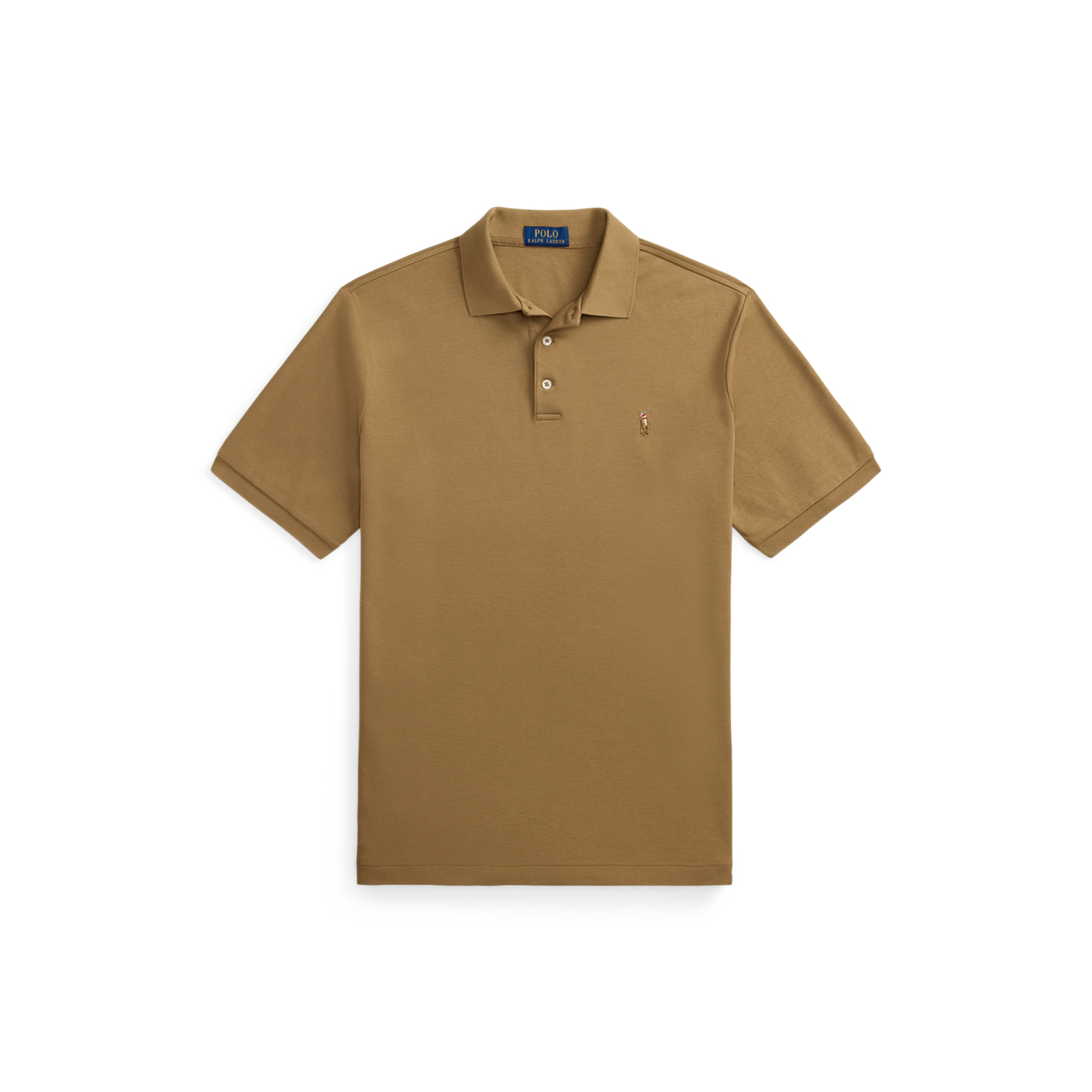 Мужское поло Ralph Lauren Soft Cotton Polo Shirt - All Fits, цвет: Коричневый — фото 5