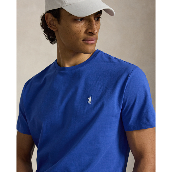 New Iris Blue Classic Fit Jersey Crewneck T-Shirt Polo Ralph Lauren 6
