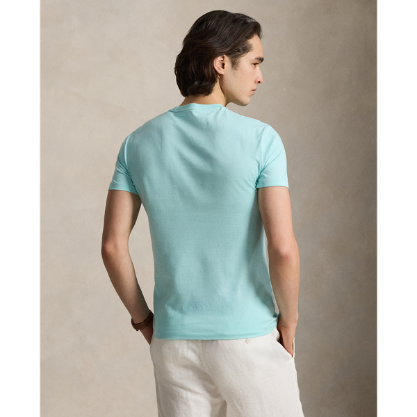 New Aqua Custom Slim Fit Jersey Crewneck T-Shirt Polo Ralph Lauren 5